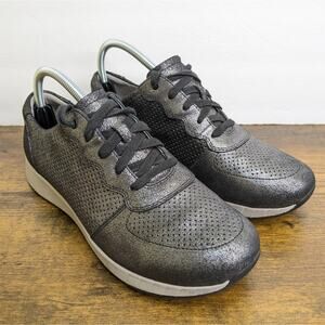 Dansko Christina Sneakers 10.5 11 EU 41 Metallic Pewter Perforated Casual Lace